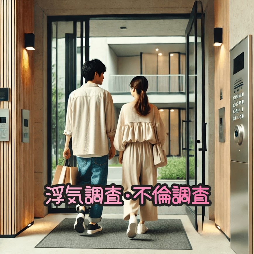 浮気・不倫調査 女性探偵バージョン・夜のホテル街を歩く不倫カップル