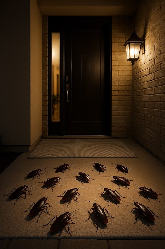 灯りに集まるゴキブリ　害虫駆除・深夜のゴキブリ駆除は便利屋なっちゃん