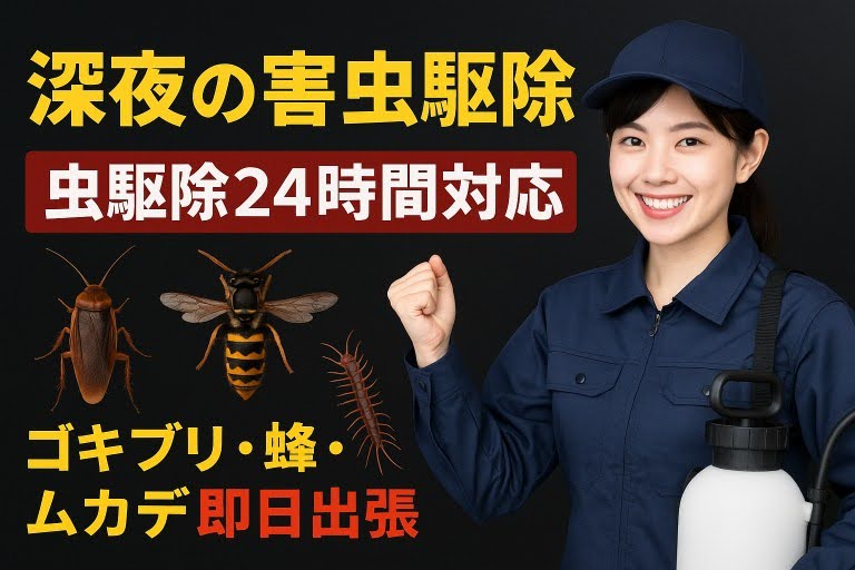 害虫駆除・深夜のゴキブリ駆除｜横浜大興 画像