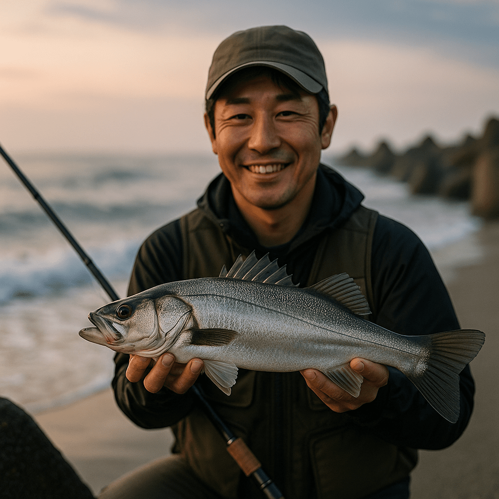 スズキが釣れて最高です
