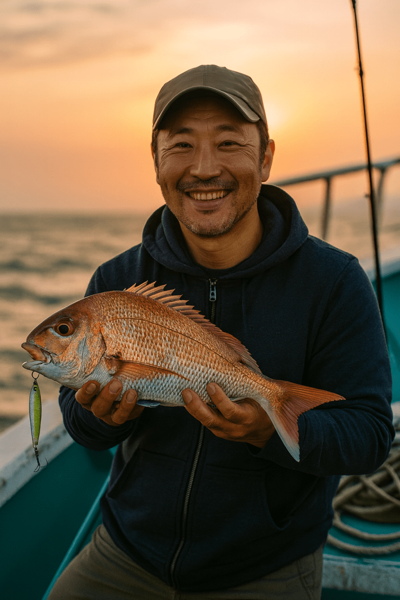 大物のタイが釣れて最高です