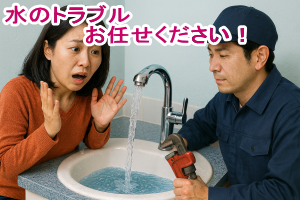 水のトラブルお任せください。　横浜大興
